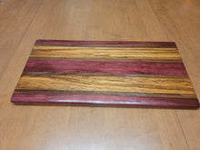 Load image into Gallery viewer, Purple Heart, Walnut, Zebra Wood Charcuterie &amp; Cutting Board
