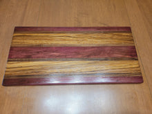 Load image into Gallery viewer, Purple Heart, Walnut, Zebra Wood Charcuterie &amp; Cutting Board
